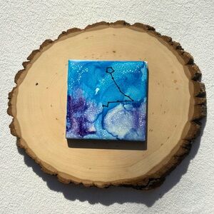 Pisces Blue Purple Zodiac Constellation Ceramic Decor - Astrology Horoscope Art